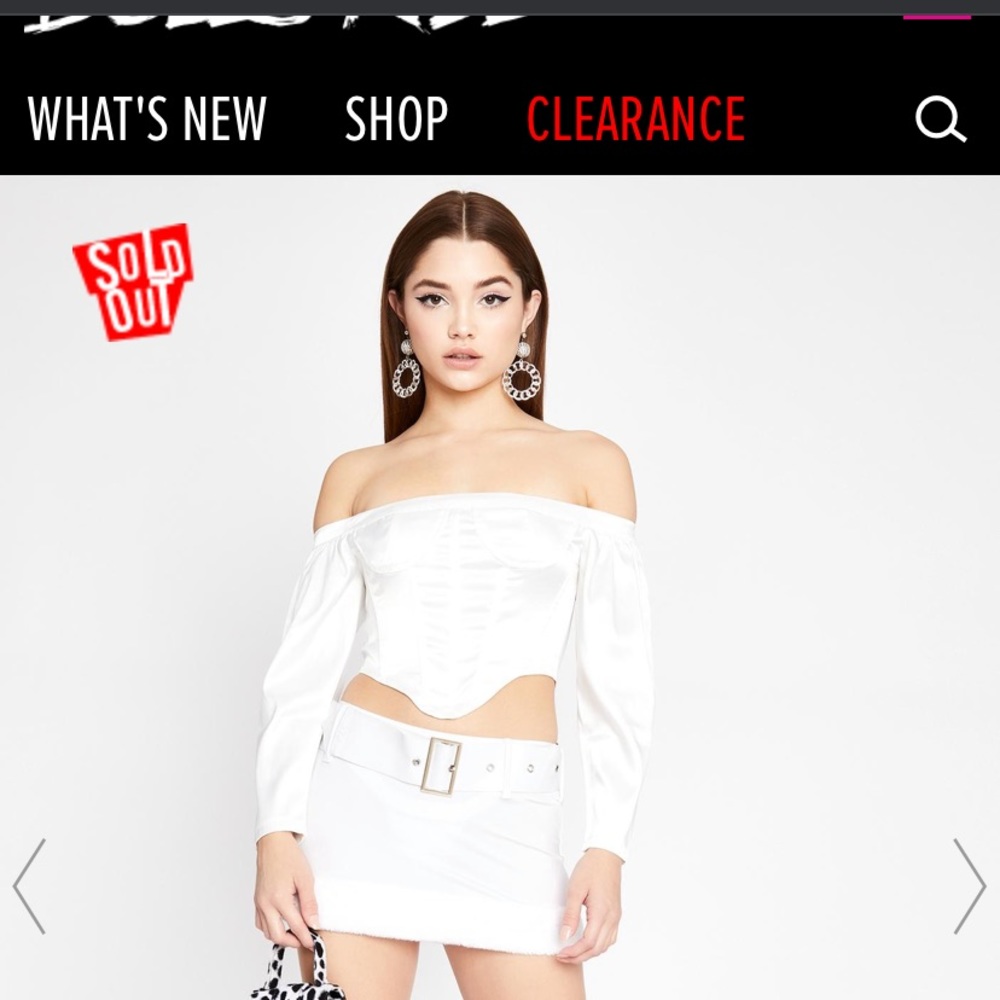 NWOT Dolls Kill white off-shoulder corset top🤍🕊